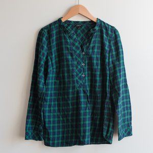 Talbots Black Watch Paid Womens Shirt Size S
